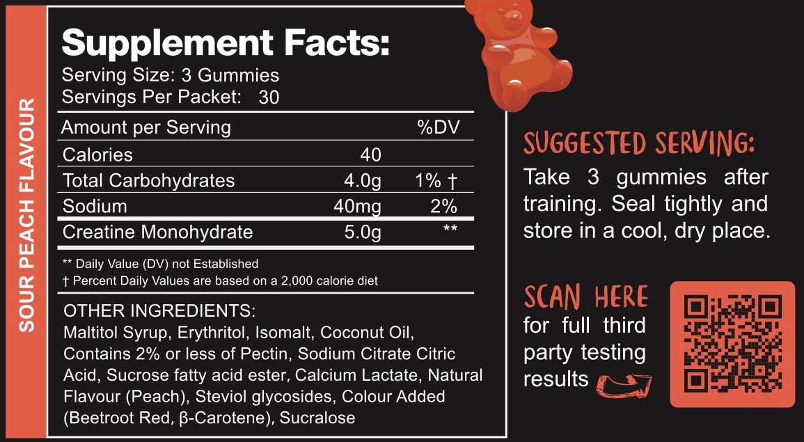 Swoleys - Sour Creatine Monohydrate Gummy Bears