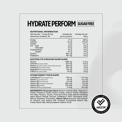 Switch Nutrition - Hydrate Perform Sugar Free Sachets